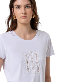 T-shirt Donna Fracomina Jersey Logo in Pizzo | Wellington