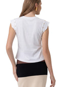 T-shirt Donna Fracomina Rock-Chic Occhielli e Collana | Wellington