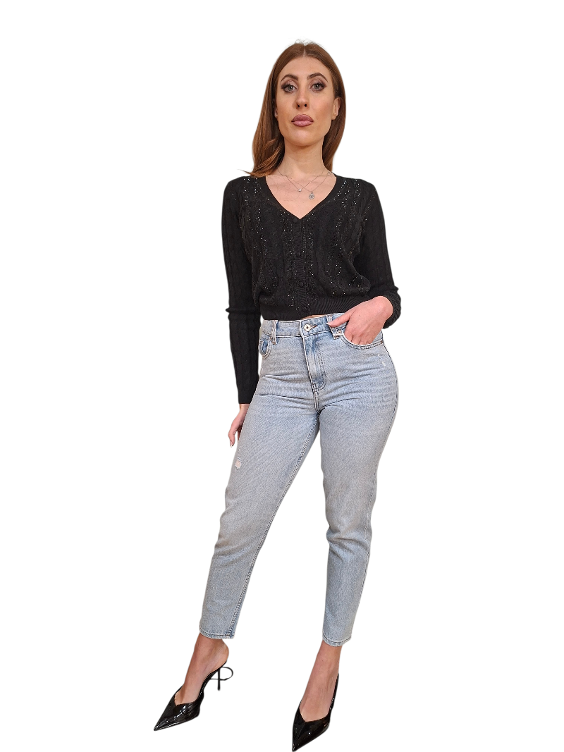 Cardigan Donna Fracomina Regular Punto Treccia Scollo a V | Wellington