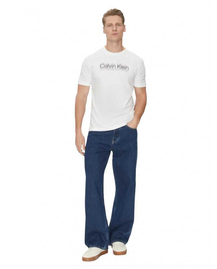 T-shirt Calvin Klein Double Logo 100% Cotone | Wellington Jeans