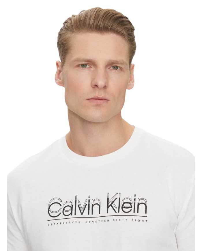 T-shirt Calvin Klein Double Logo 100% Cotone | Wellington Jeans