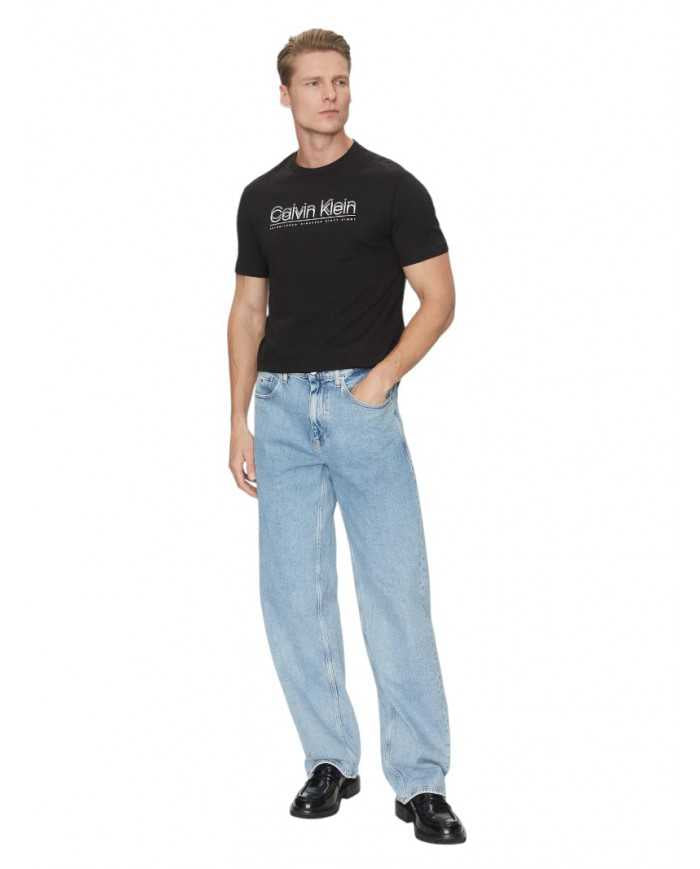 T-shirt Calvin Klein Double Logo 100% Cotone | Wellington Jeans