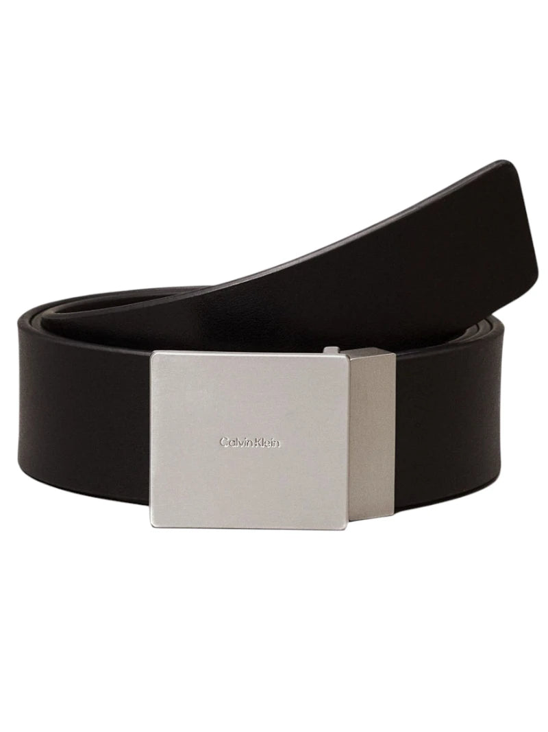 Cintura Calvin Klein Uomo Plaque Mono Pelle | Wellington Jeans