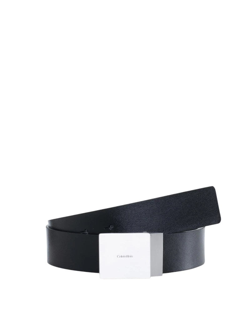 Cintura Calvin Klein Uomo Plaque Mono Pelle | Wellington Jeans