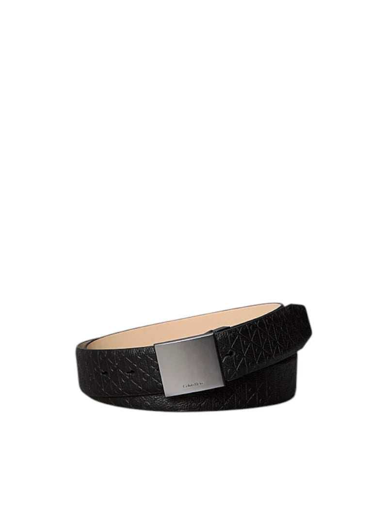 Cintura Uomo Calvin Klein Pelle con Fibbia a Placca