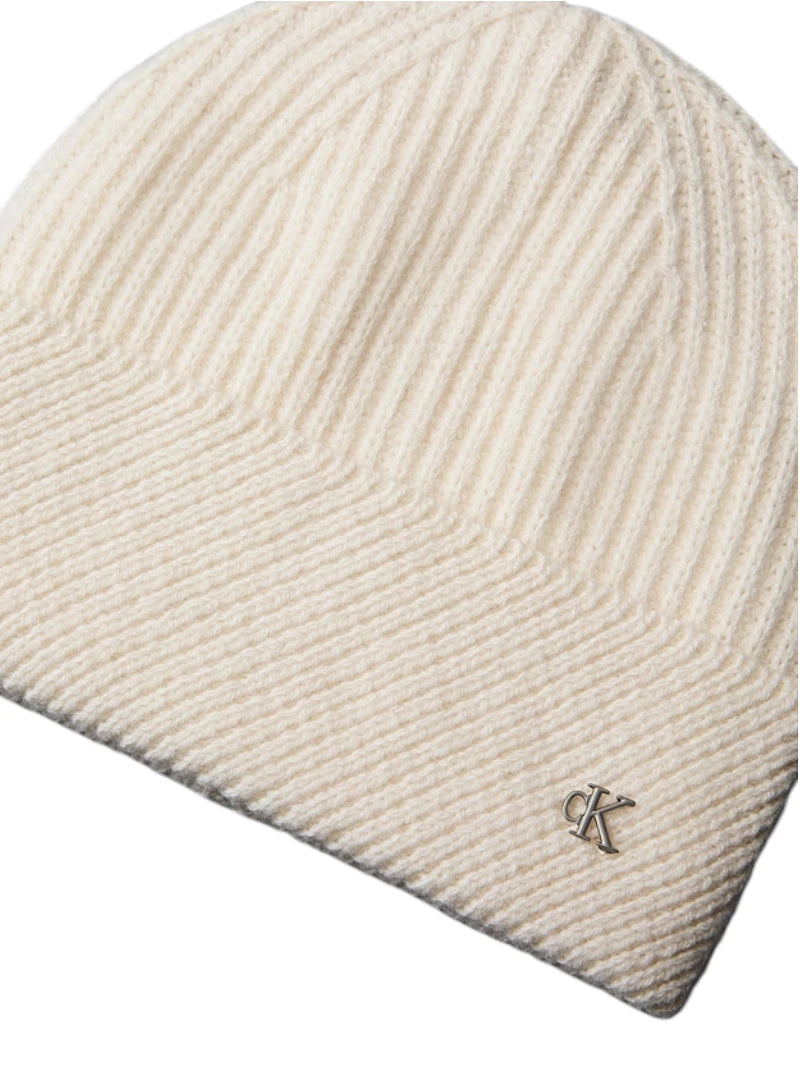 Berretto Donna Calvin Klein in Misto Lana con Monogramma