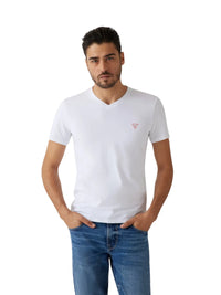 T-shirt Slim Guess Scollo a V Cotone Stretch | Wellington