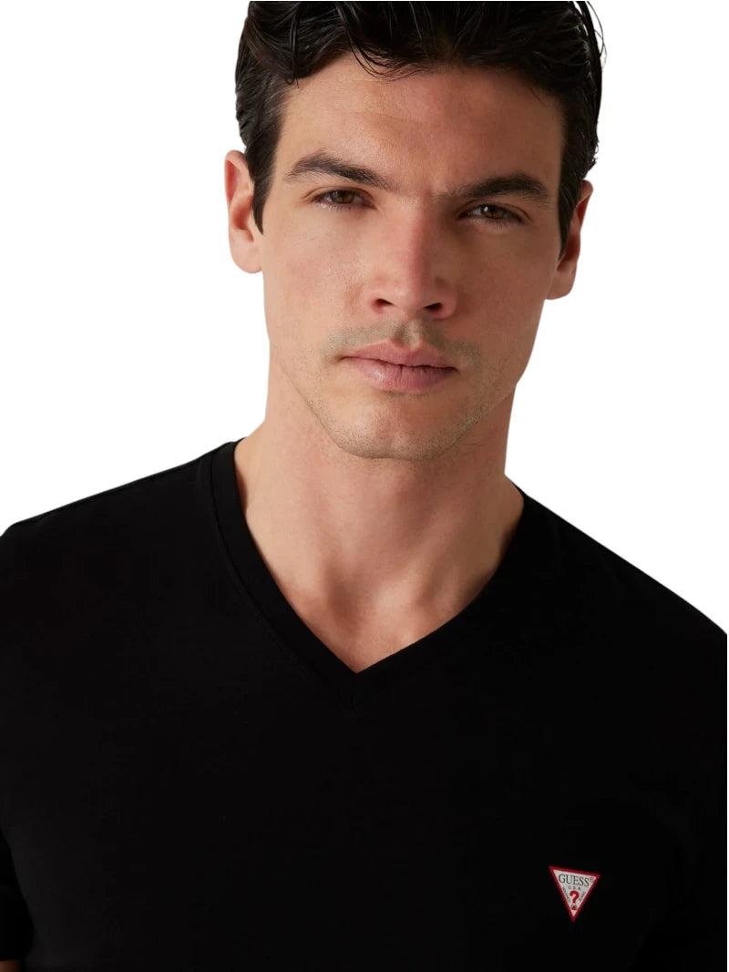T-shirt Slim Guess Scollo a V Cotone Stretch | Wellington