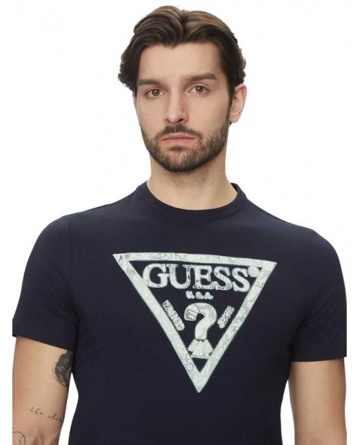 T-shirt Guess Logo Triangolo Slim Fit 100% Cotone | Wellington Jeans