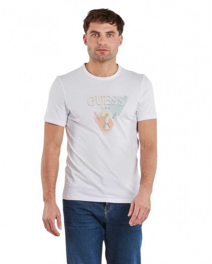 T-shirt Guess Uomo Triangle Logo Slim Fit Stretch | Wellington Jeans