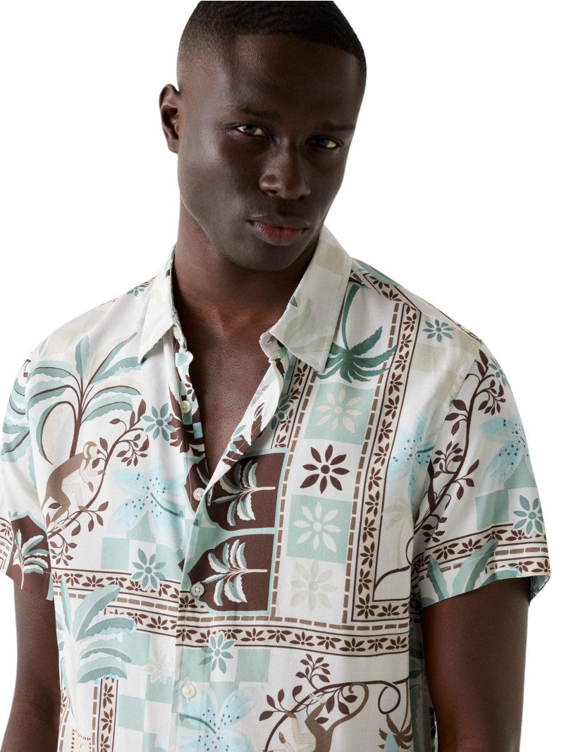Camicia Uomo Guess Tropical Print Viscosa | Wellington Jeans