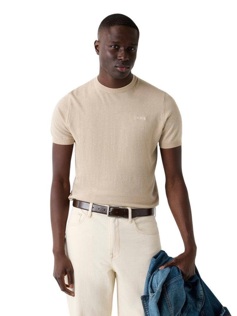 T-shirt Uomo Guess Lewis Logo Lavorato a Maglia | Wellington Jeans