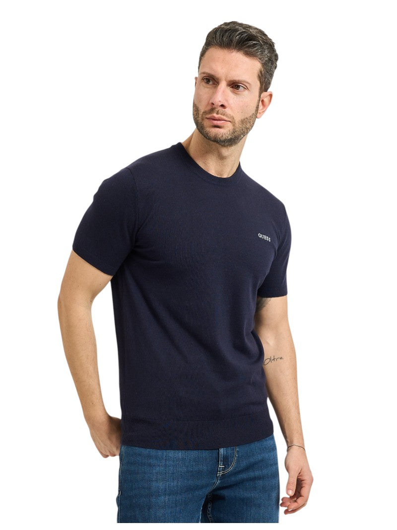 T-shirt Uomo Guess Lewis Logo Lavorato a Maglia | Wellington Jeans