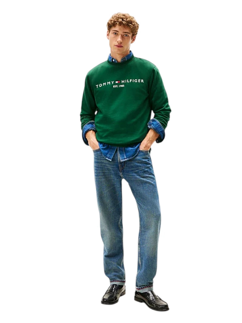 Tommy Hilfiger Felpa Girocollo Uomo Grigio | Wellington Jeans
