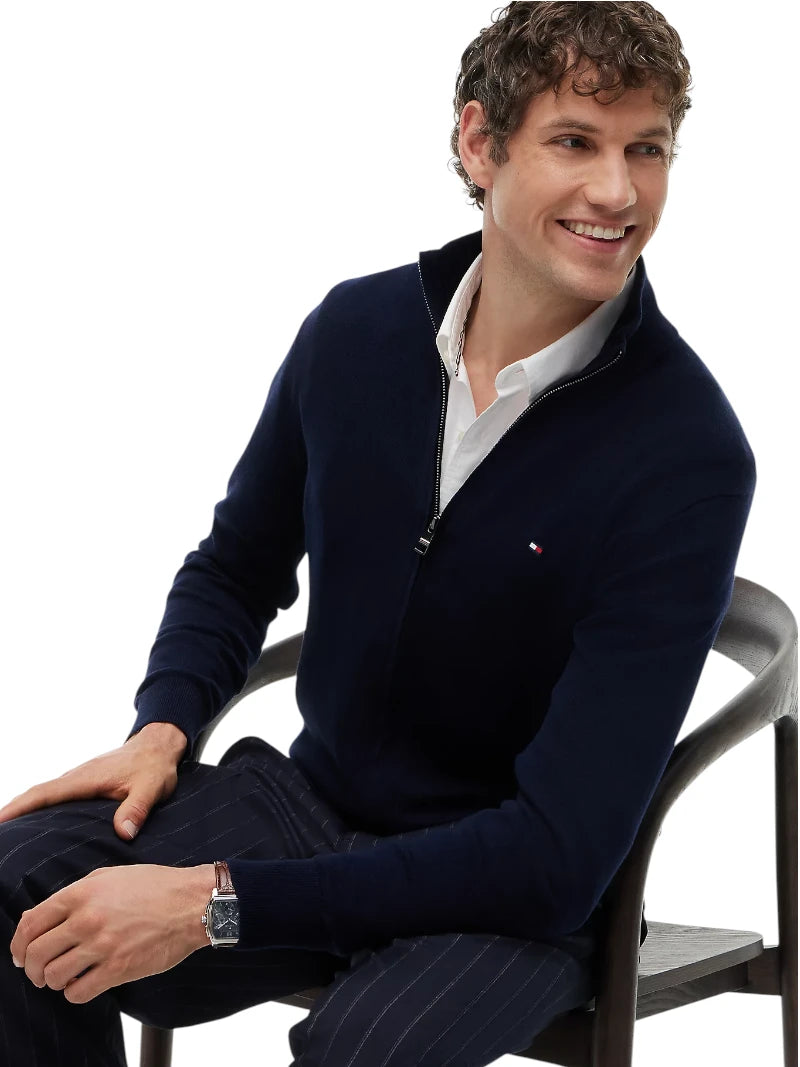 Pullover Uomo Tommy Hilfiger Zip Integrale Cashmere