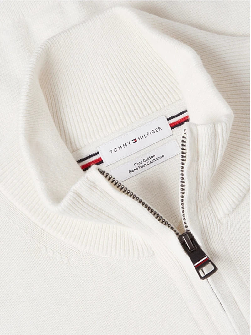Pullover Uomo Tommy Hilfiger Zip Integrale Cashmere
