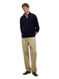 Pullover Uomo Tommy Hilfiger Collo Lupetto Mezza Zip