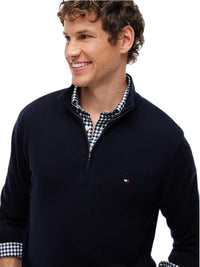 Pullover Uomo Tommy Hilfiger Collo Lupetto Mezza Zip