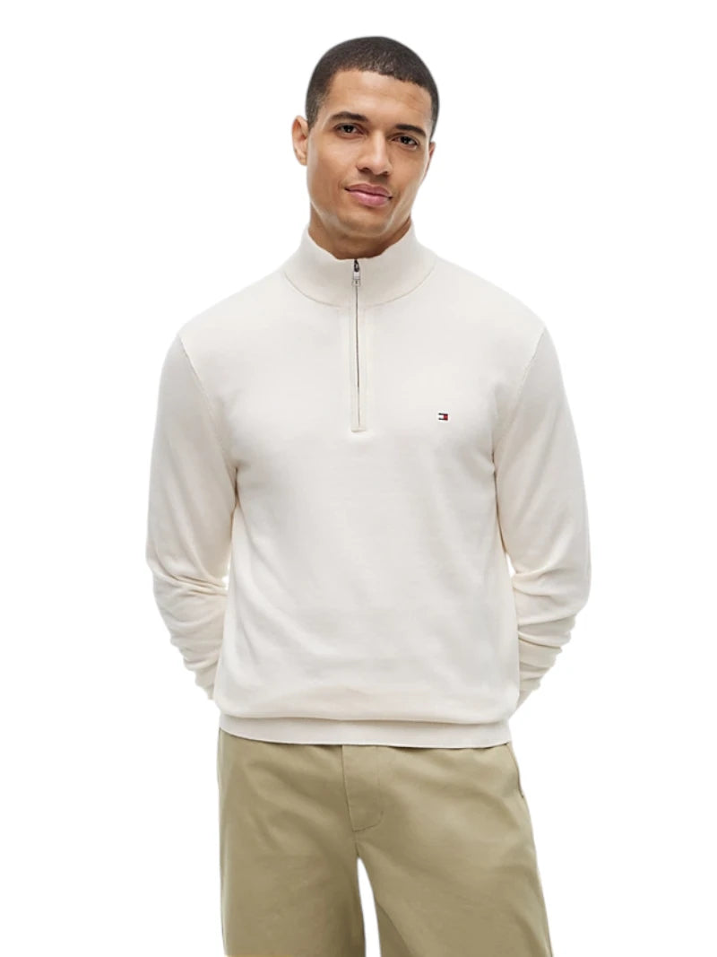 Pullover Uomo Tommy Hilfiger Collo Lupetto Mezza Zip