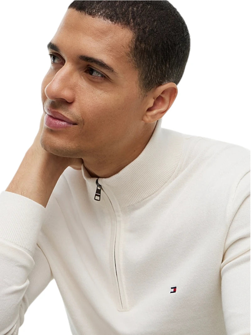 Pullover Uomo Tommy Hilfiger Collo Lupetto Mezza Zip