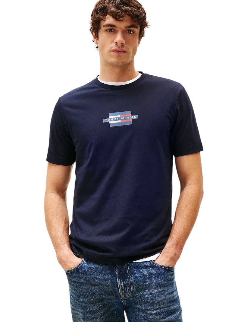 T-shirt Tommy Hilfiger Flag Box Logo Regular Fit | Wellington Jeans