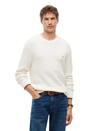 Pullover Uomo Tommy Hilfiger in Puro Cotone con Finiture a Contrasto