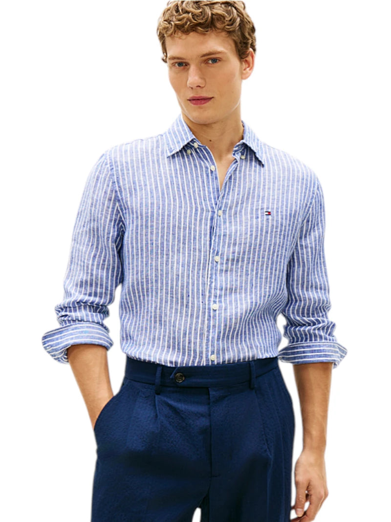 Camicia Tommy Hilfiger Lino Righe Bengal Regular | Wellington Jeans