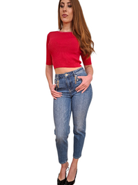 Maglia Donna Fracomina Cropped a Costine | Wellington