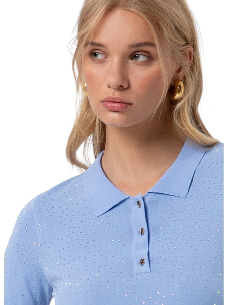 Polo Donna Fracomina Slim in Maglia con Strass | Wellington