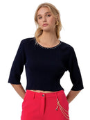 Maglia Donna Fracomina Cropped a Costine | Wellington