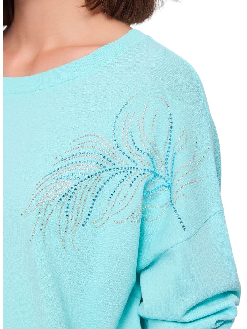 Maglia Gaudì Scollo a Barca con Strass | Wellington Jeans