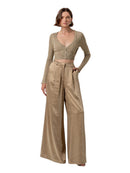 Pantaloni Donna Fracomina Flare a Palazzo in Raso | Wellington