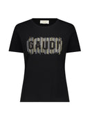 T-shirt Donna Gaudì in Jersey con Logo e Strass | Wellington