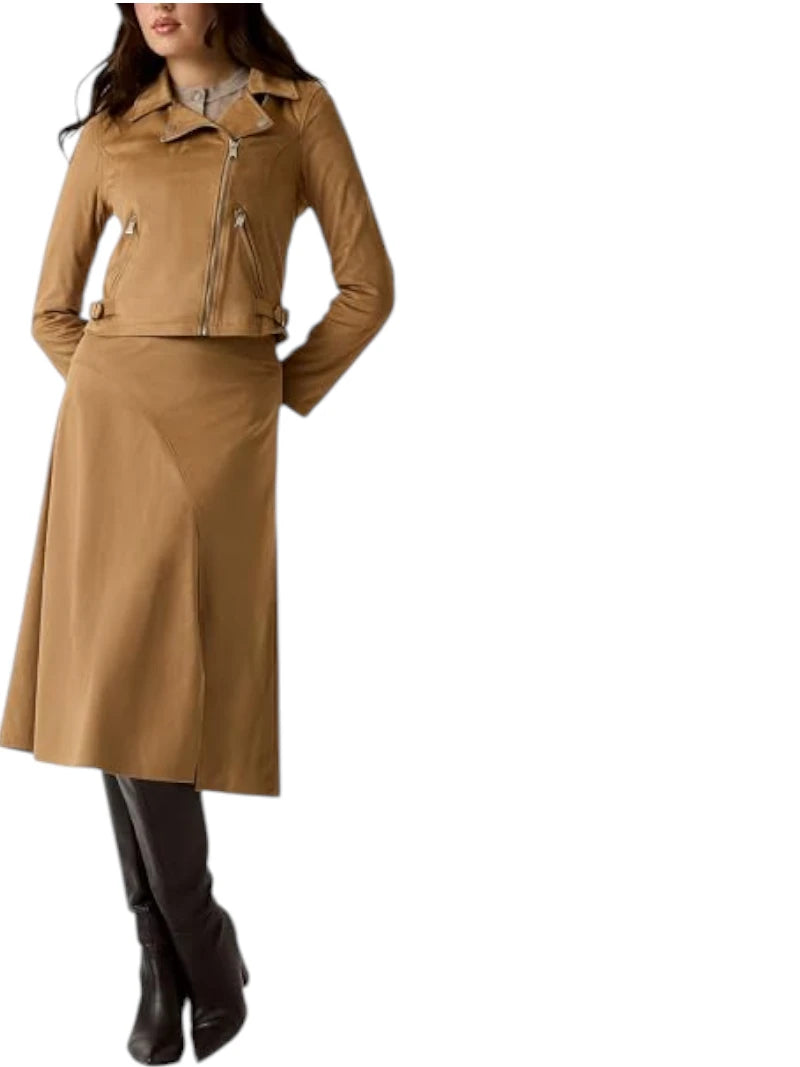 Gonna Midi Guess Jennie in Pelle Scamosciata