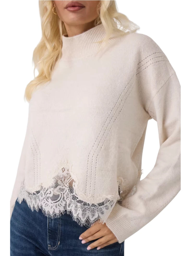 Maglione Donna Guess Hayden Lace in Misto Lana