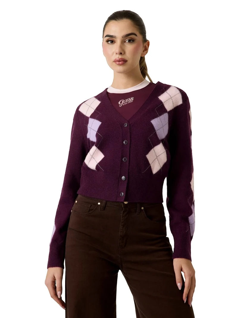 Cardigan Donna Guess Gracy Argyle a Rombi