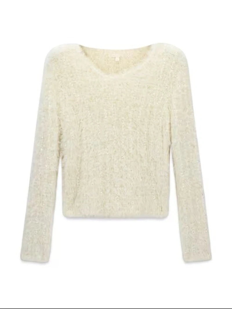 Maglia Donna Guess Avery in Tessuto Bouclè