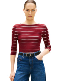 T-shirt Tommy Hilfiger Donna Scollo Barca 3/4 | Wellington Jeans