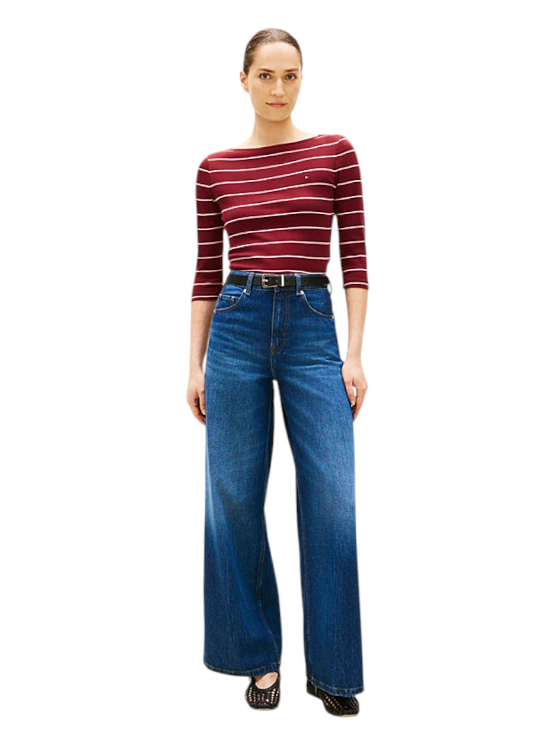 T-shirt Tommy Hilfiger Donna Scollo Barca 3/4 | Wellington Jeans