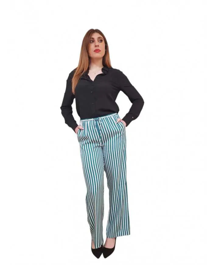 Pantaloni Donna Tommy Hilfiger Relaxed Fit a Righe | Wellington