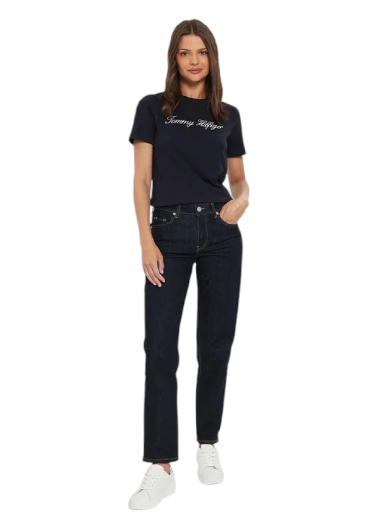 T-shirt Tommy Hilfiger Donna Script Logo Bio | Wellington Jeans