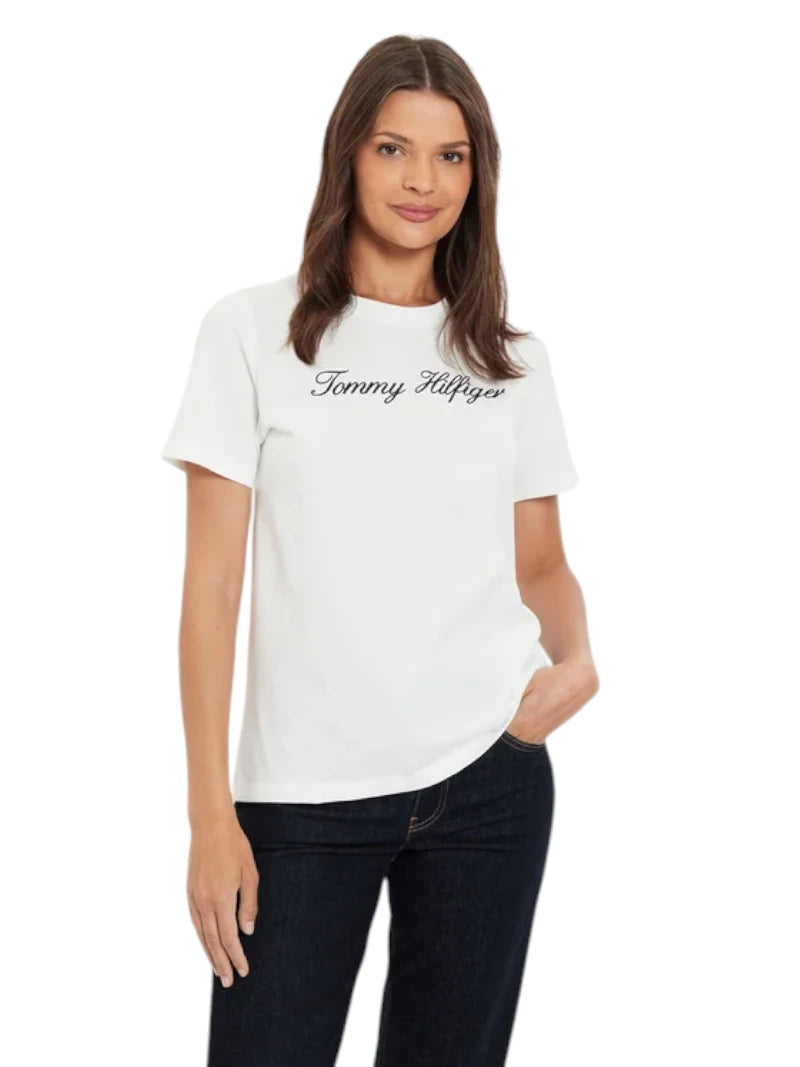 T-shirt Tommy Hilfiger Donna Script Logo Bio | Wellington Jeans