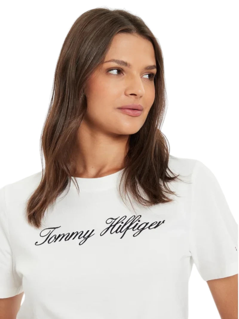 T-shirt Tommy Hilfiger Donna Script Logo Bio | Wellington Jeans