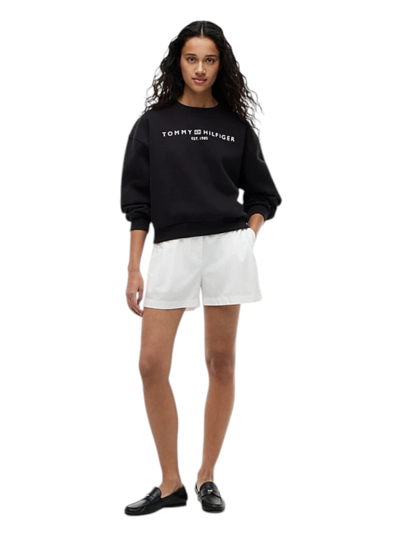 Felpa Tommy Hilfiger Relaxed Fit Logo Petto | Wellington Jeans