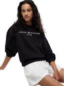 Felpa Tommy Hilfiger Relaxed Fit Logo Petto | Wellington Jeans