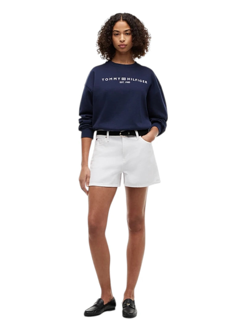 Felpa Tommy Hilfiger Relaxed Fit Logo Petto | Wellington Jeans
