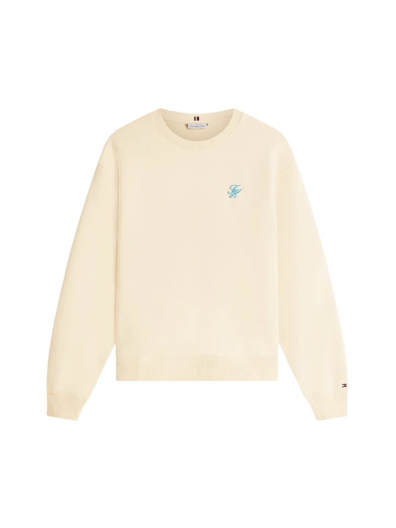 Felpa Donna Tommy Hilfiger Girocollo in Spugna con Logo