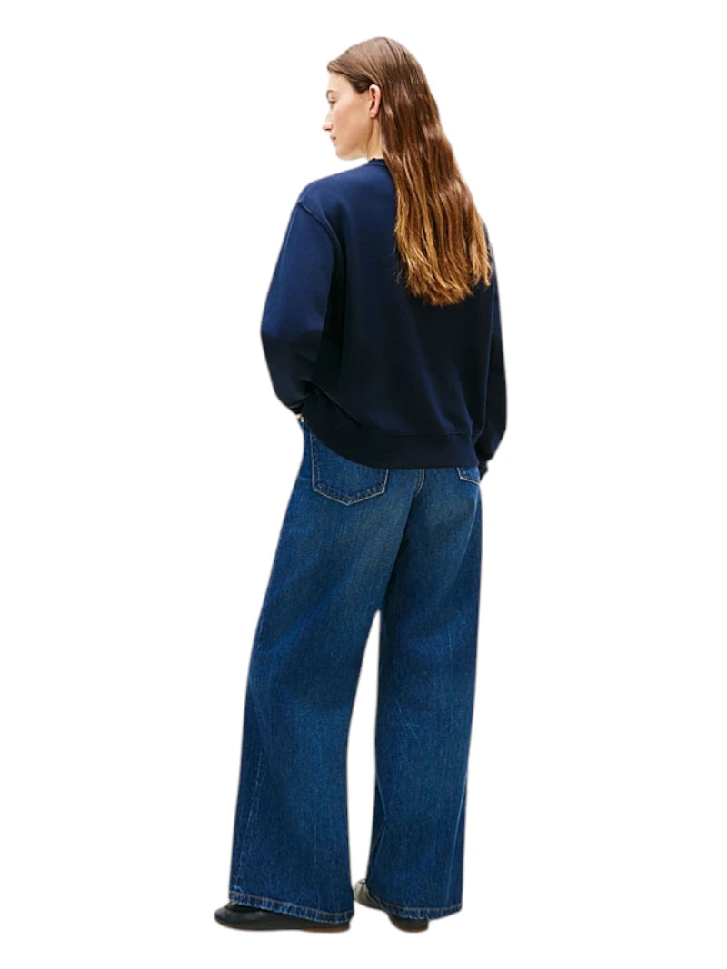 Felpa Tommy Hilfiger Donna Logo Corsivo Ricamato | Wellington Jeans