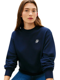 Felpa Tommy Hilfiger Donna Logo Corsivo Ricamato | Wellington Jeans