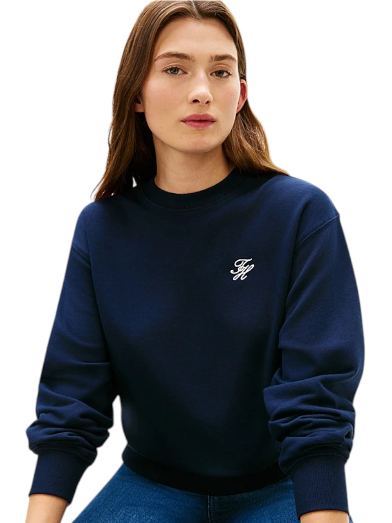 Felpa Tommy Hilfiger Donna Logo Corsivo Ricamato | Wellington Jeans